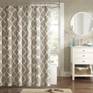 NWT Madison Park Merritt Design Pattern Modern Fabric Shower Curtain
